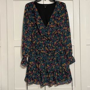 Floral dress with sheer sleeves